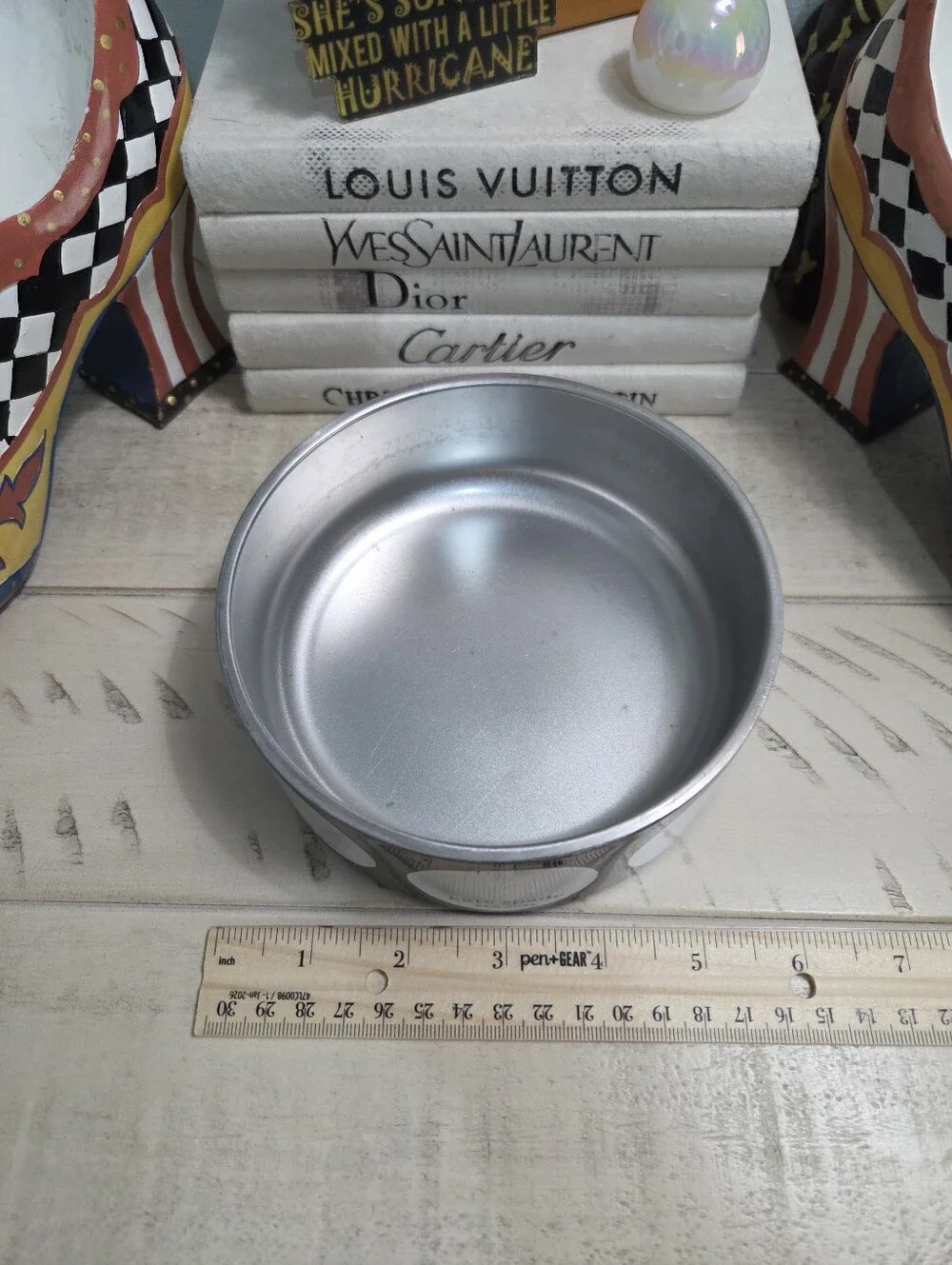 Kate Spade Art Dot Pet Bowl Black White Small 16 oz EUC